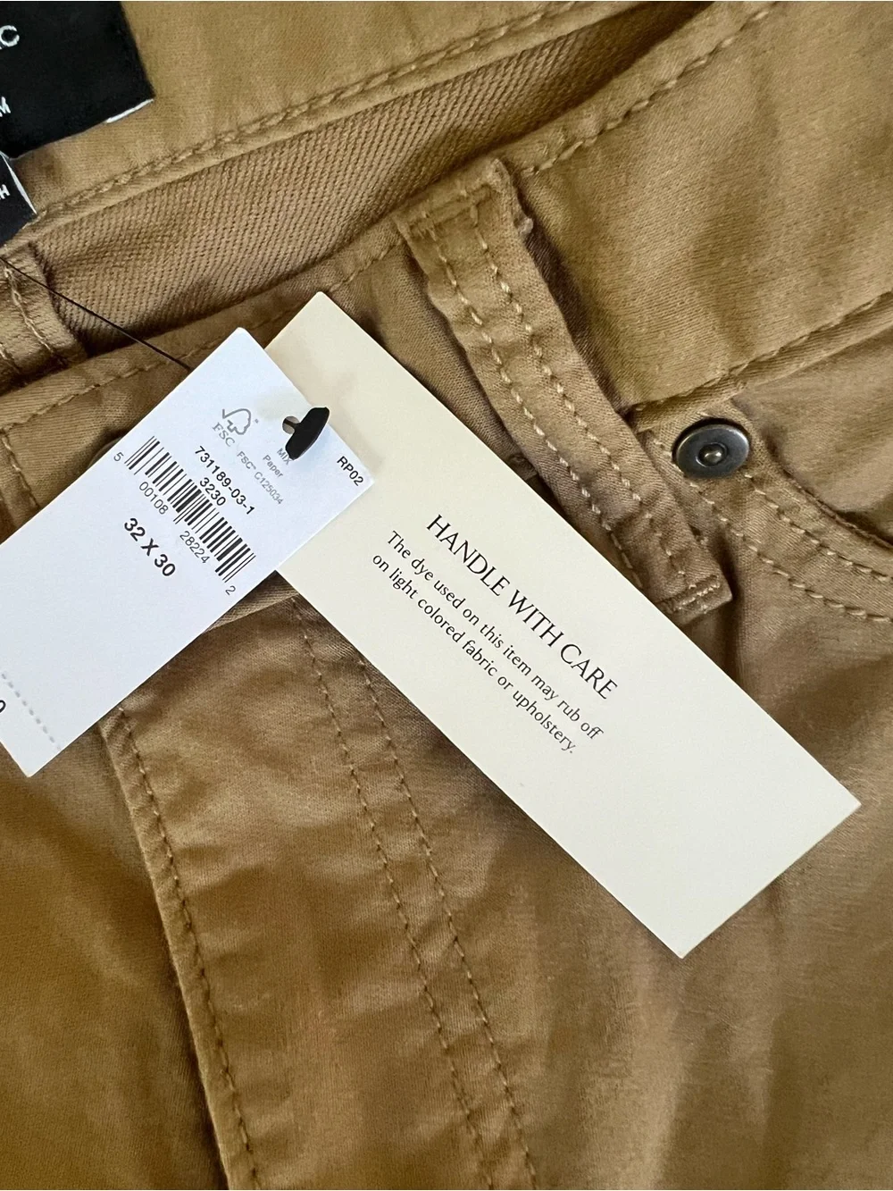 Banana Republic Mens Travel Slim Fit 32x30 Khaki / Tan NWT